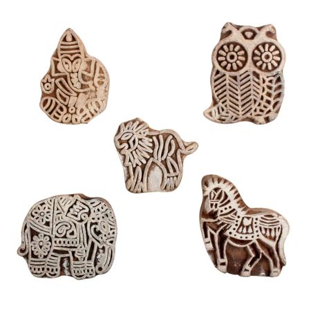 Set of 5 Piece New Mix Wooden Printing Block